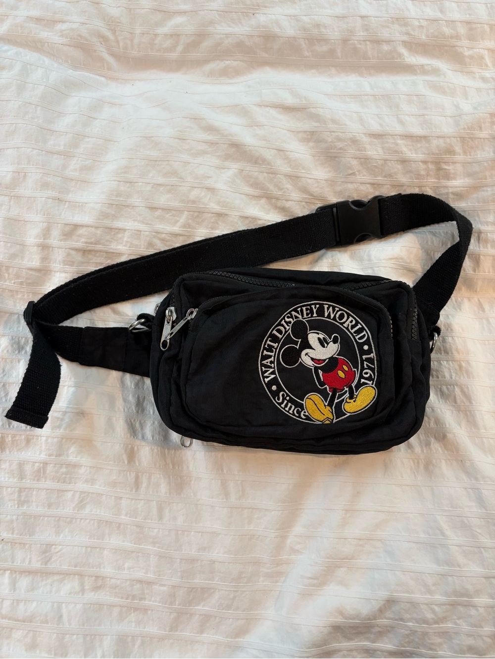 Vintage Disney Mickey Mouse Black Fanny Pack